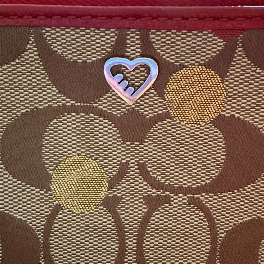 Coach Brown and Red Wristlet - Picture 3 of 5